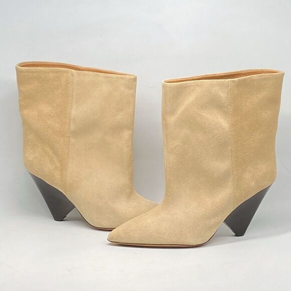 Isabel Marant Miyako 90MM Suede Cone-Heel Booties size 36 - Picture 7 of 12